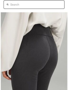Lululemon ribbed soft stream zip leg high rise grey size 8